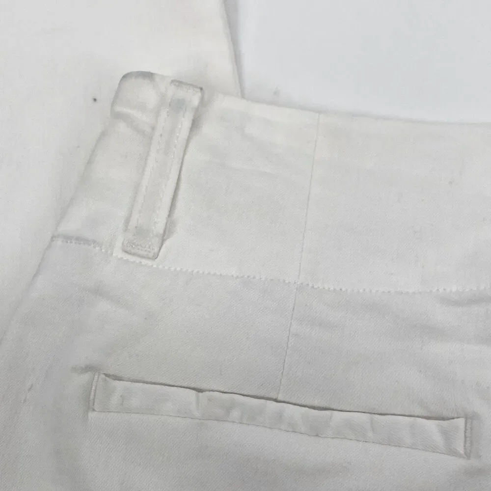 Alice + Olivia High-Rise Pleated Front Stretch Tapered Jeans Cropped Pants White